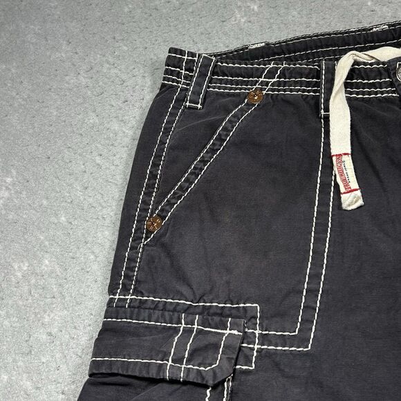 Vintage True Religion Cargo Shorts Men’s 36 Gray Baggy Contrast Stitch 13” Y2K - Picture 3 of 16